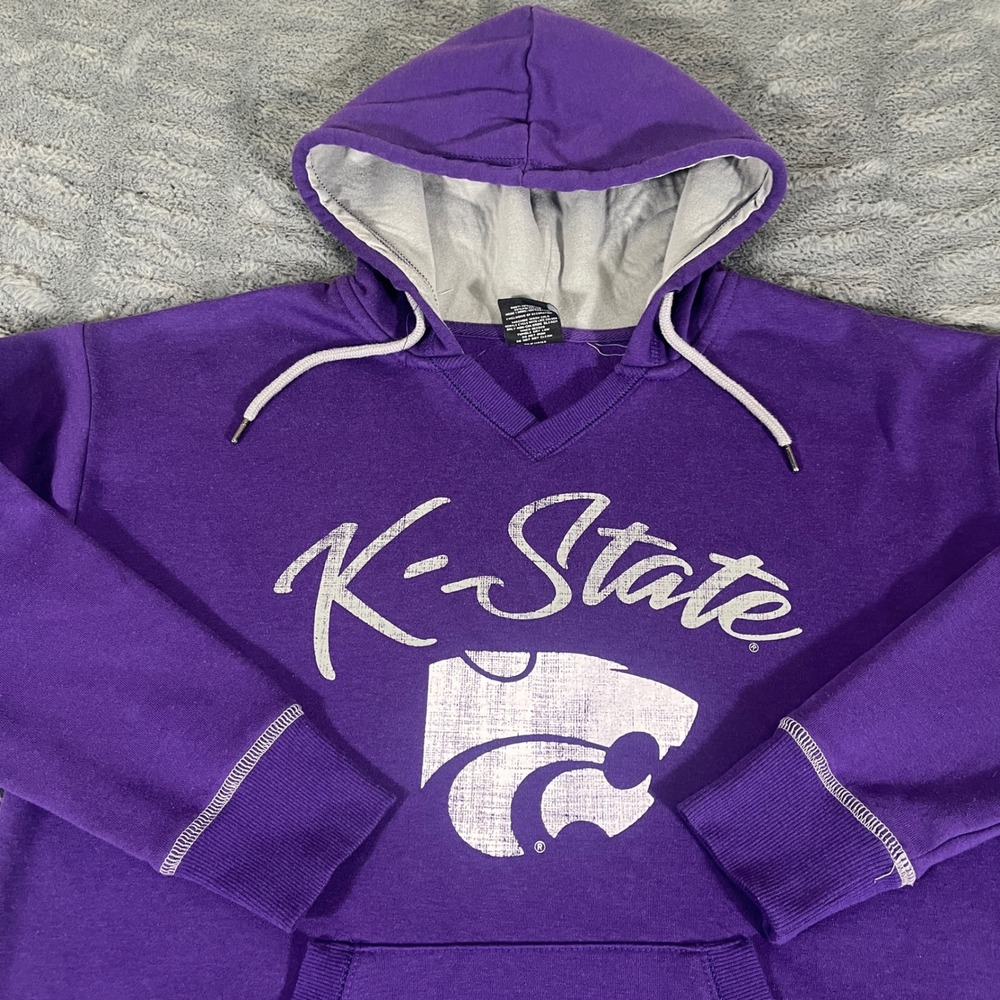 Colosseum Kansas State Wildcats K-State Purple Hoodie Womens Large NCAA Pullover